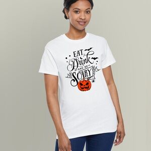 Gildan White Halloween Graphic Tee